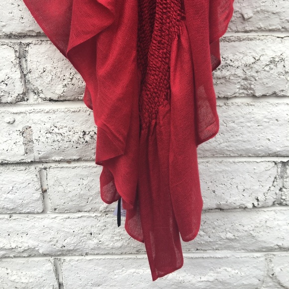 Portmans Deep Red Acrylic Scarf NWOT - Picture 7 of 15